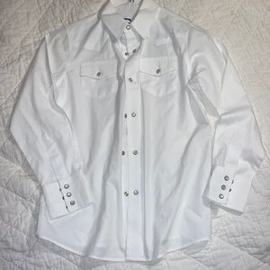 Youth medium white button down
